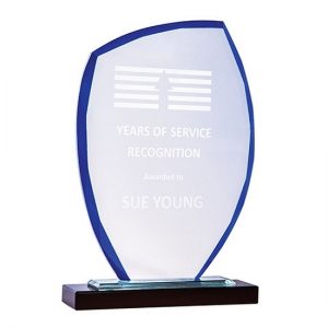 Blue Sail Glass Trophy