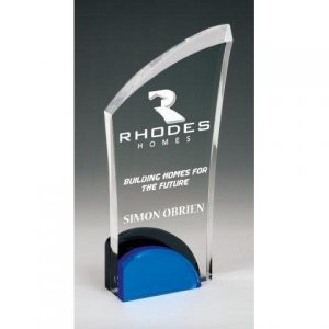 Acrylic Trophy with Blue & Black Theme