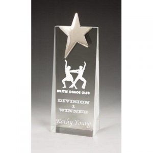 Crystal Wedge with Chrome Star