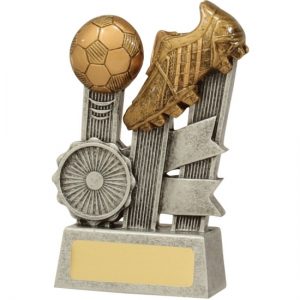 Football-Soccer Trophy Silver Ribbon