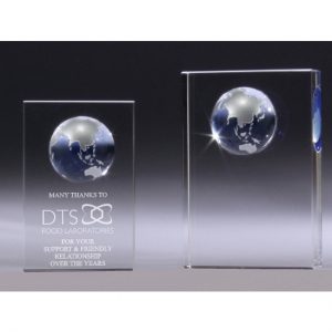 Blue Globe Crystal Block