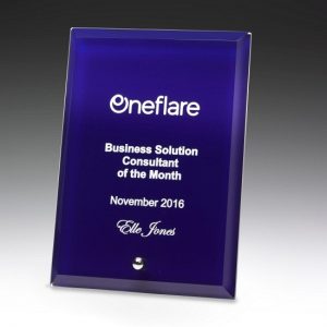 Prime Glass Plaque Blue