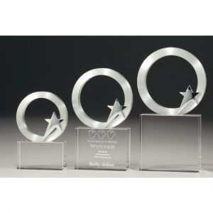 Metal Star & Circle Crystal Trophy