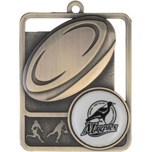 Rugby Medal Gold with 25mm Centre