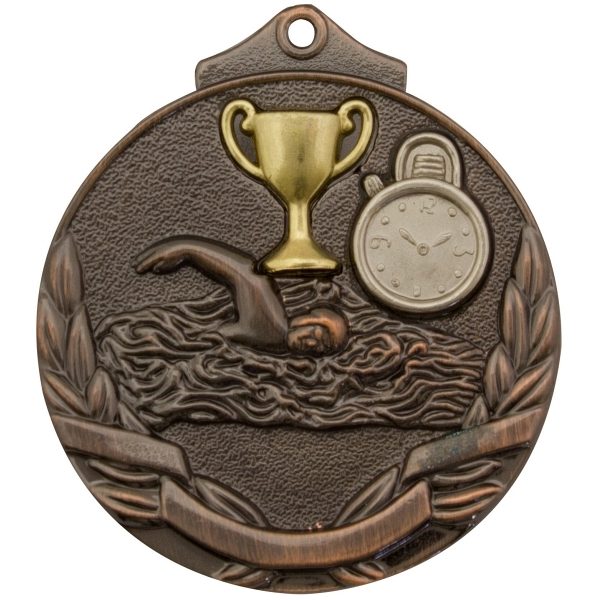 Swim Two Tone Medal Gold - Image 2