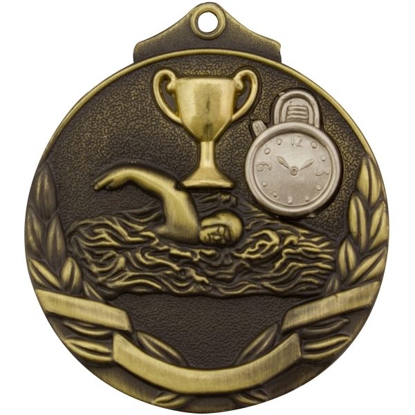 Swim Two Tone Medal Gold